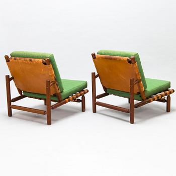 ILMARI TAPIOVAARA, a pair of mid-20th-Century armchairs and a stool for La Permanente Mobili Cantù, Italy.