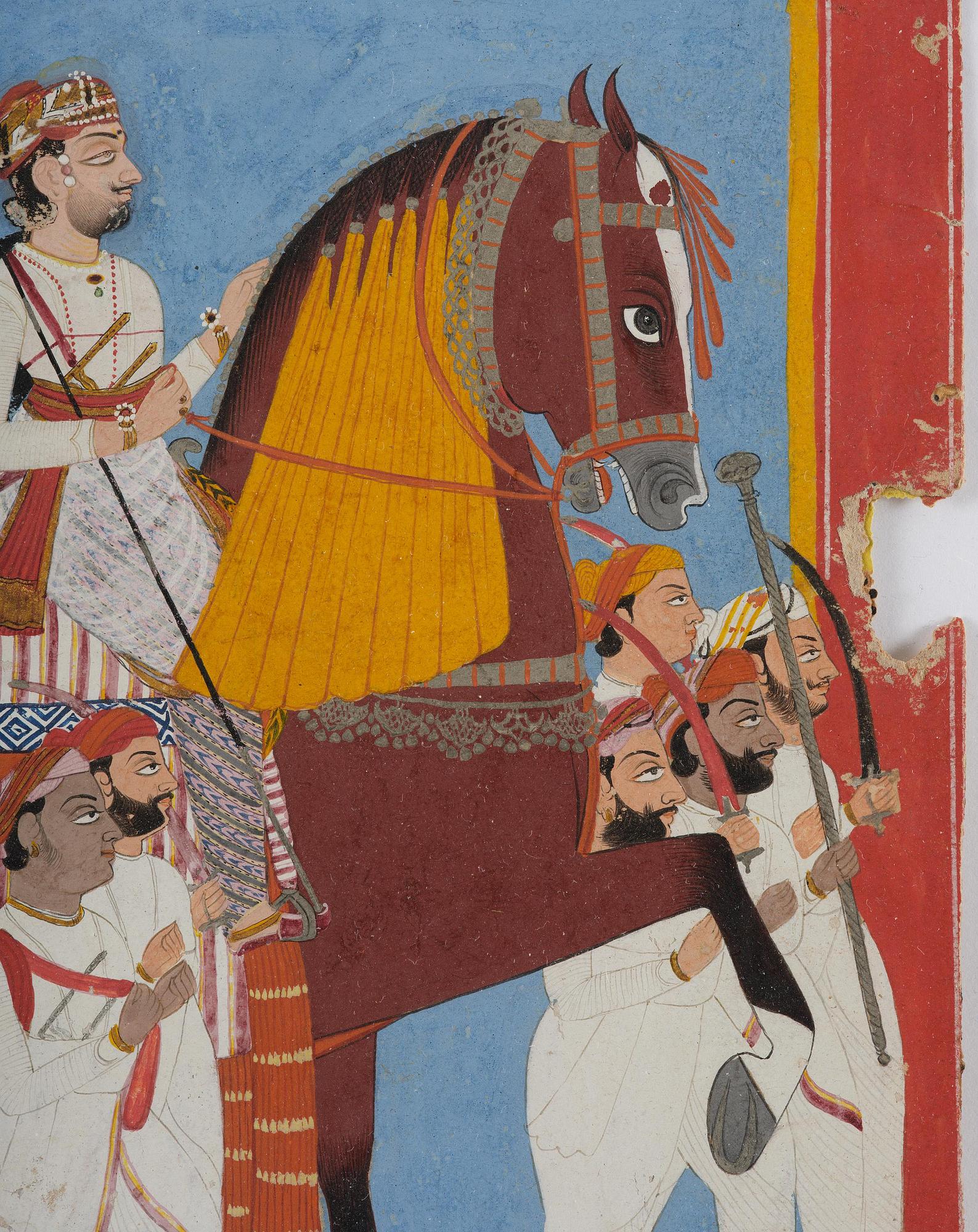 Three Moghul paintings/album leafs, 19th century and early 20th century.