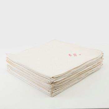 Napkins, 24 pieces dated 1848, damask, approx. 84x77 cm.