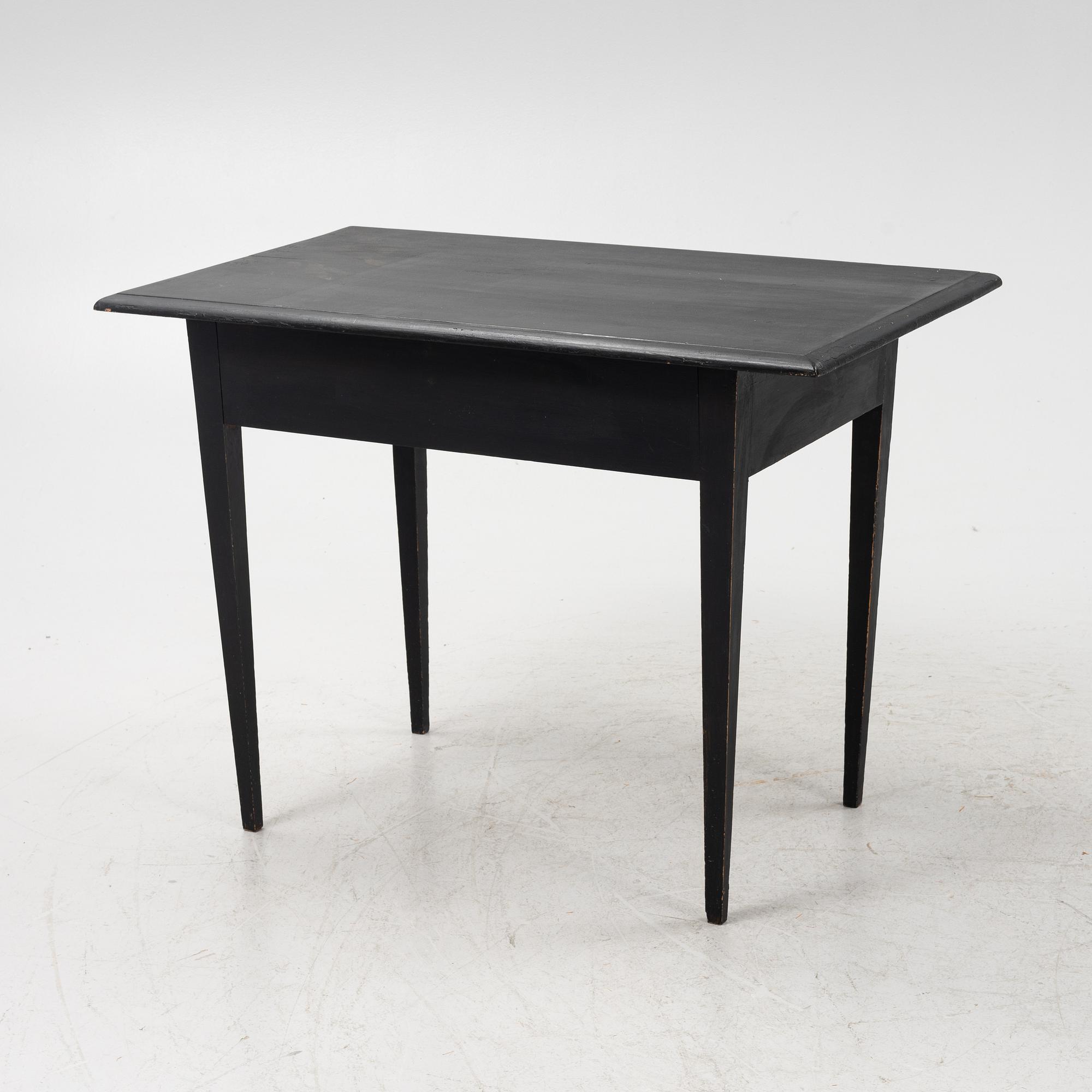 A painted table with a drawer, 19th/20th Century.