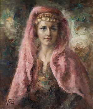 Alexander Tolstoy, oil on canvas, signed.