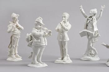 FIGURINER, 6 st, porslin, Neapellikande märke, 1900-talets början.