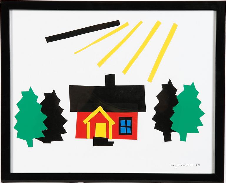 CLAESSON, STIG (SLAS), collage. Sign och dat 84.