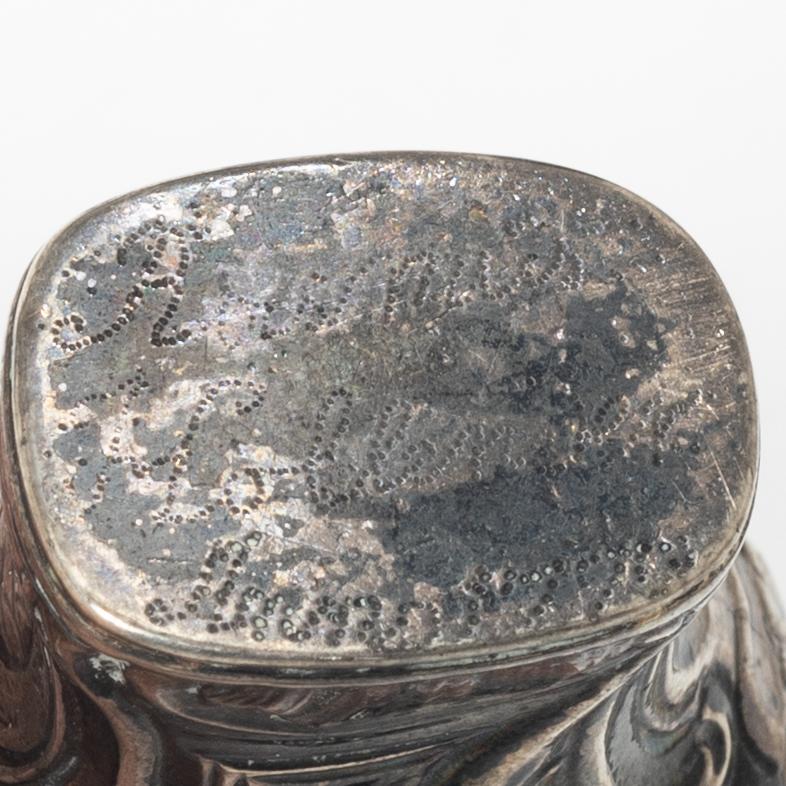 Rokoko, Two silver snuff boxes, Northern Europe, 18th century.