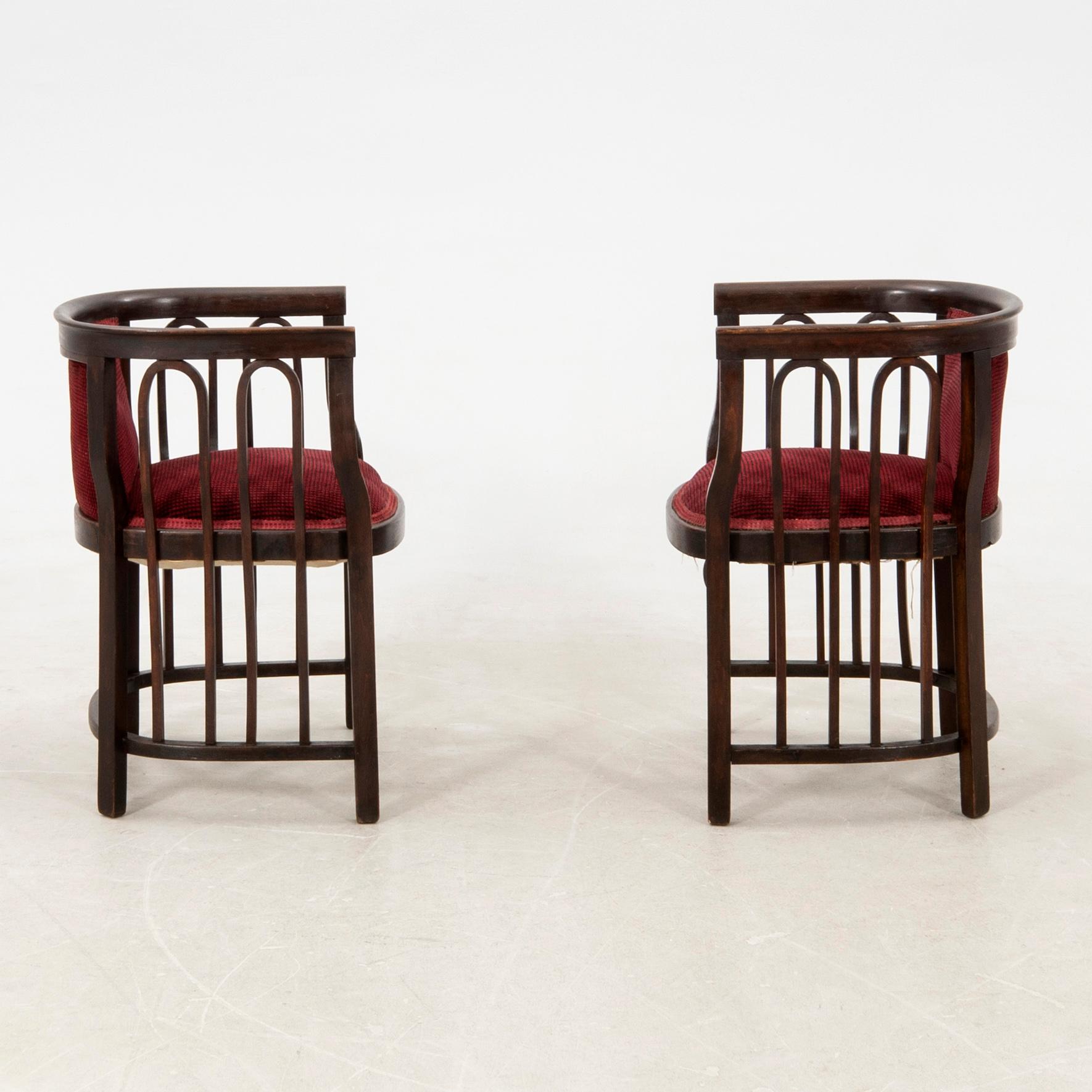 Sofa set attributed to Josef Hoffmann, early 20th century.