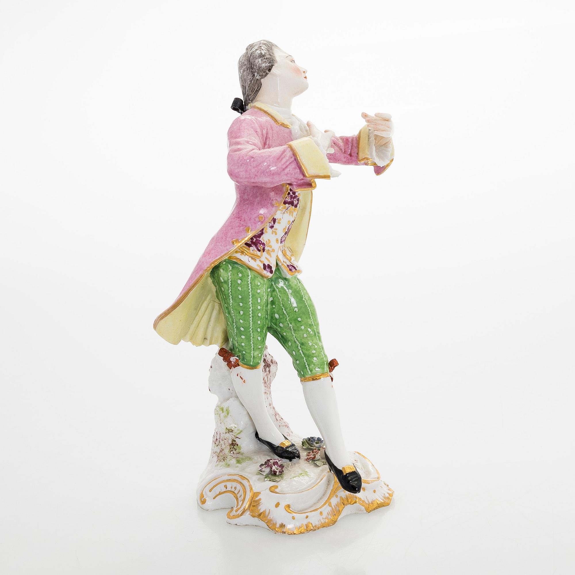 A porcelain figurine, 20th Century, Meissen like mark.