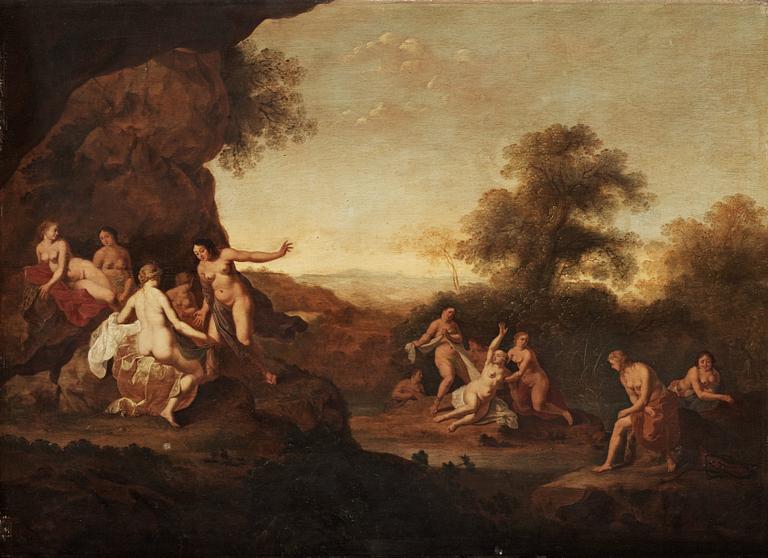 Cornelis van Poelenburgh Attributed to, Bathing nymphs.