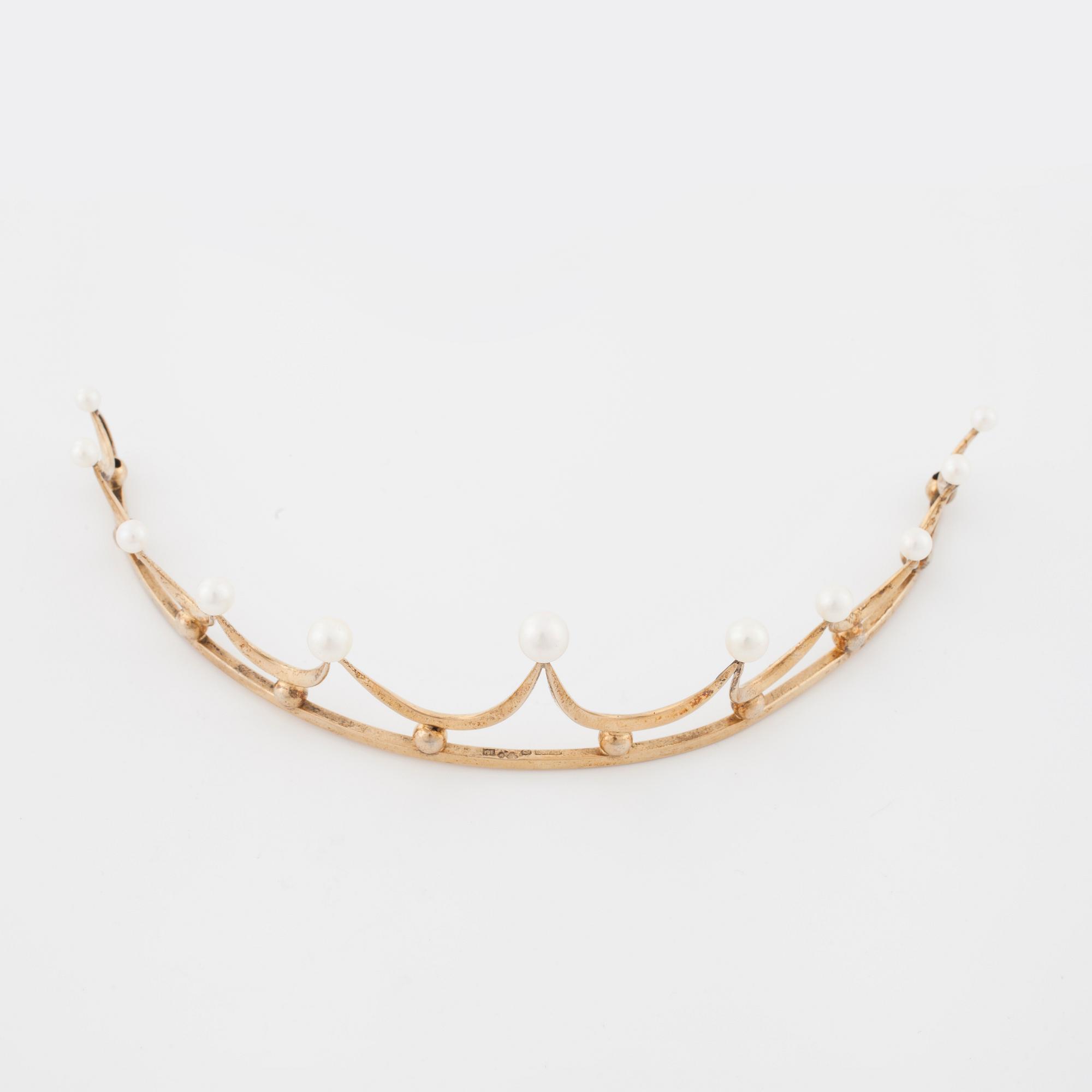 A cultured pearl tiara by Ceson, Göteborg, 1959.
