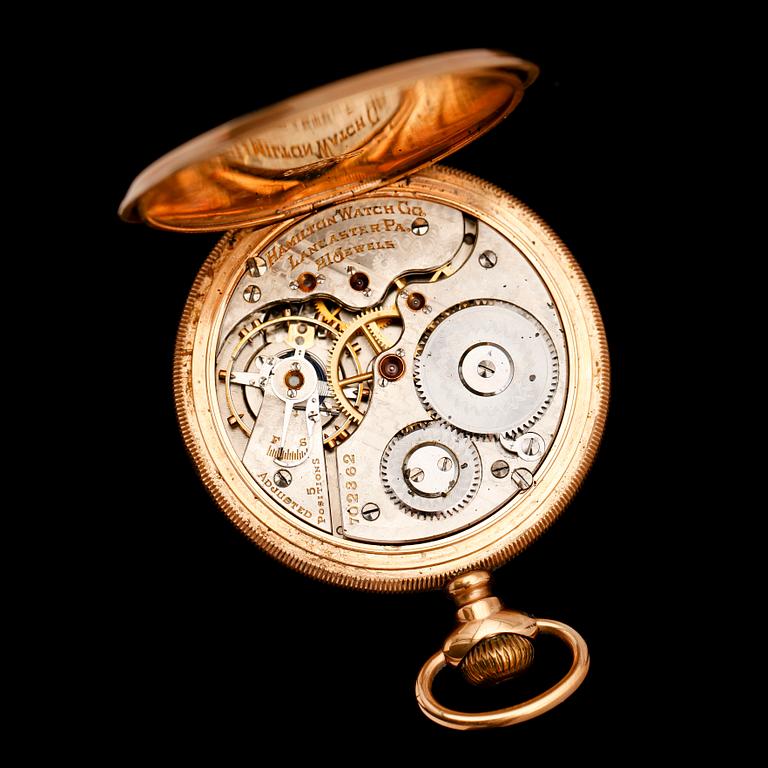 FICKUR, 14 k guld, Hamilton, tidigt 1900-tal.