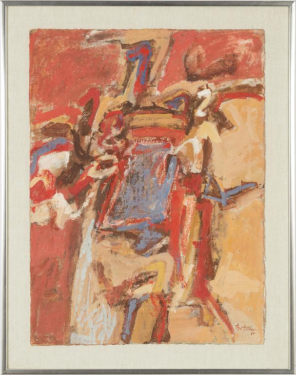 Albert Bitran, tempera on paper, signed and dated -76.