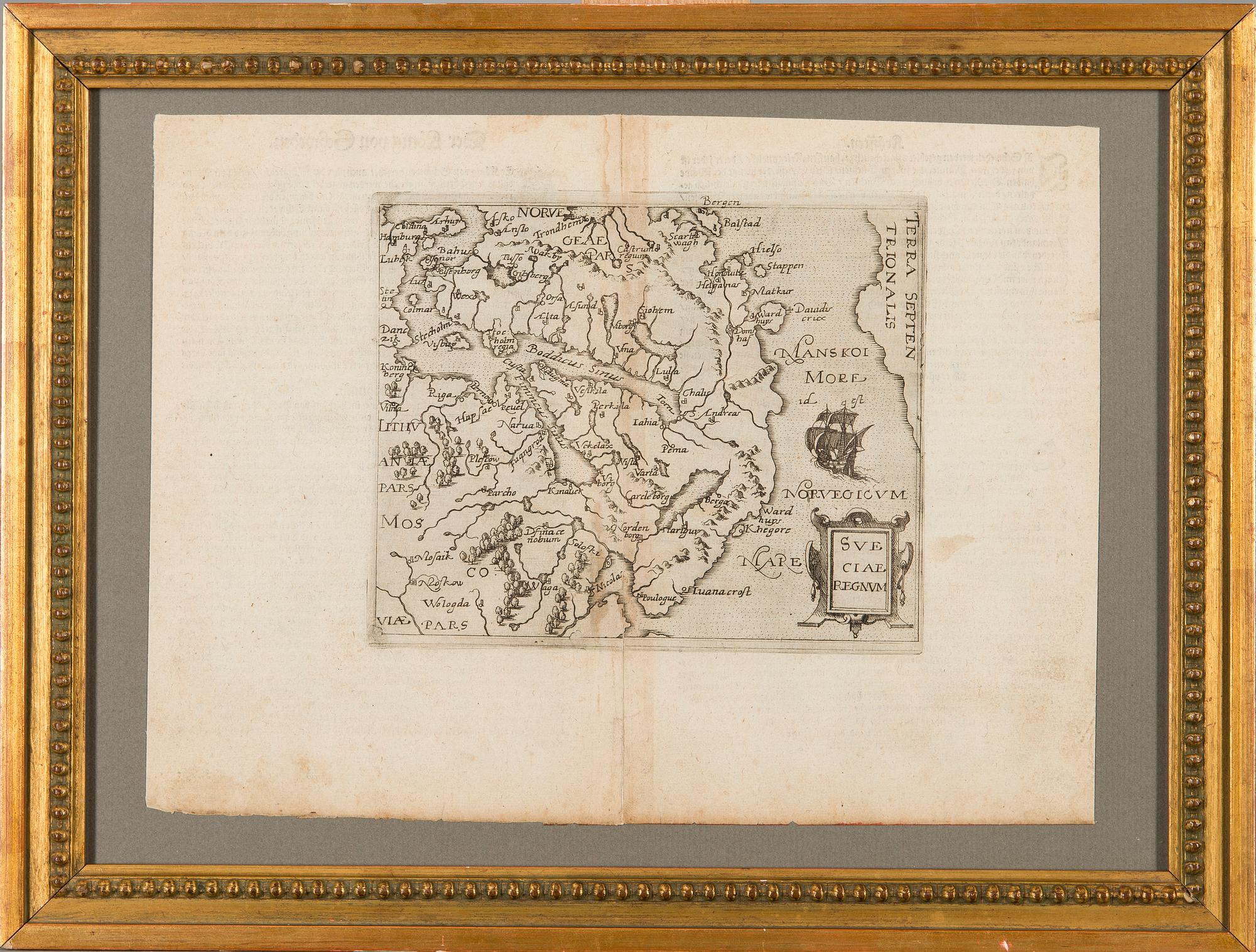 A MAP, "Sveciae Regnum", Giovanni Botero, ca 1596/97.