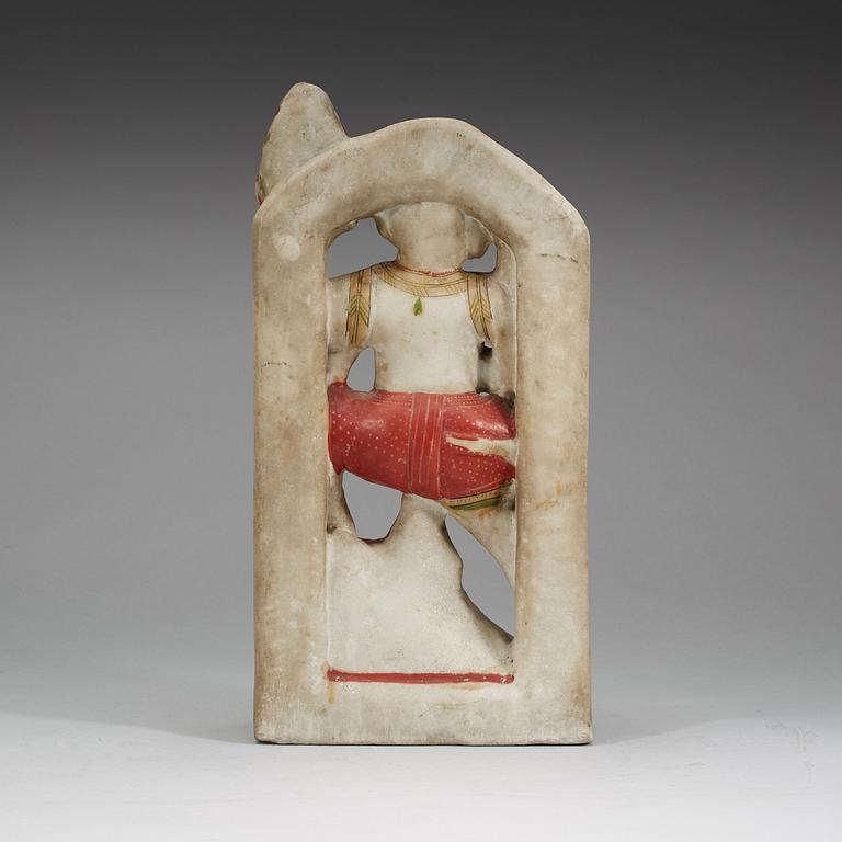 SKULPTUR, alabaster. Indien, 1800-tal.