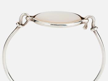 A Swedish 20th century Torun Bülow-Hübe bracelet, silver and mother-of-pearl.