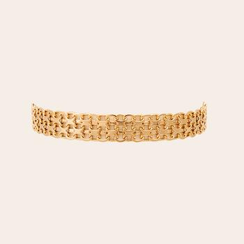An 18K gold x-link bracelet.