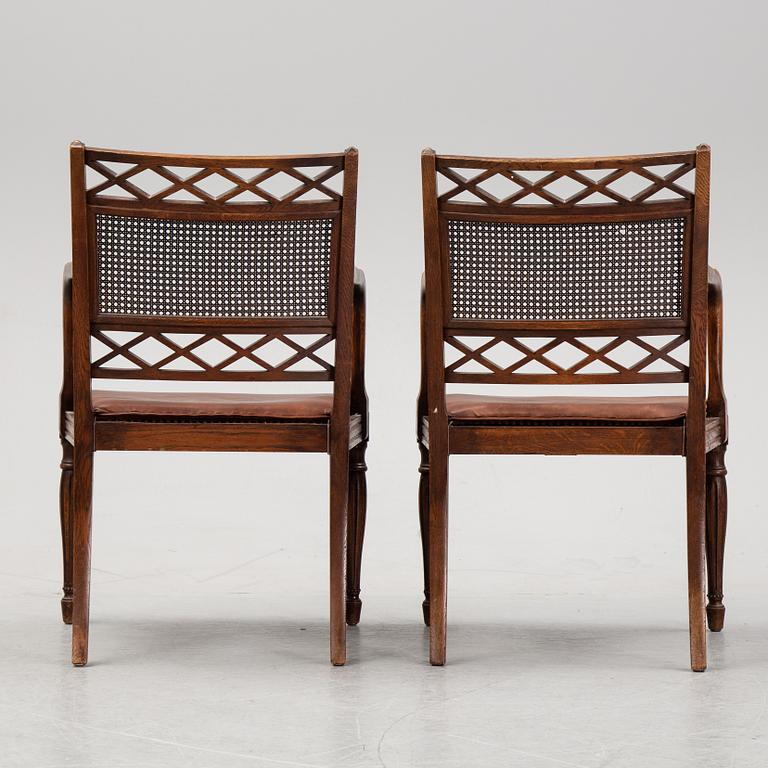 A pair of oak armchairs from Nordiska Kompaniet, early 20th Century.