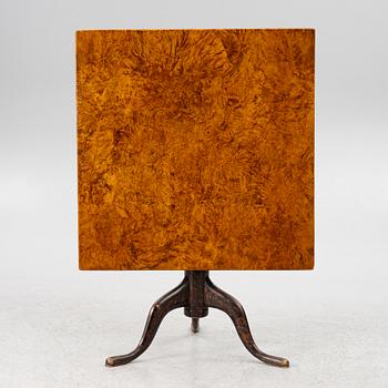 A burr alder tilt-top table by J. Sjölin (master 1767-85).