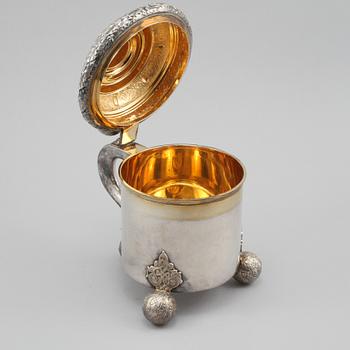 DRYCKESKANNA, silver, barockstil, GAB, Stockholm, 1939, vikt 810 gram.