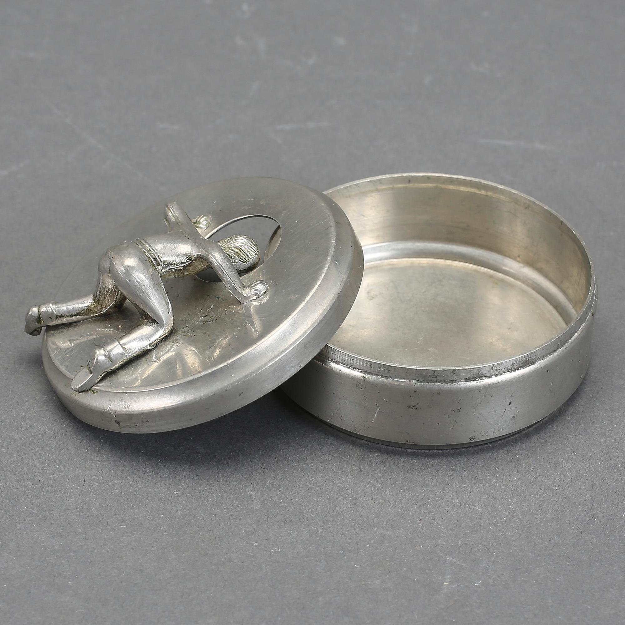 MANSCHETTKNAPPSASK, tenn, "Originell", Widerholm & Dahlberg, Eskilstuna, 1930/40-tal.