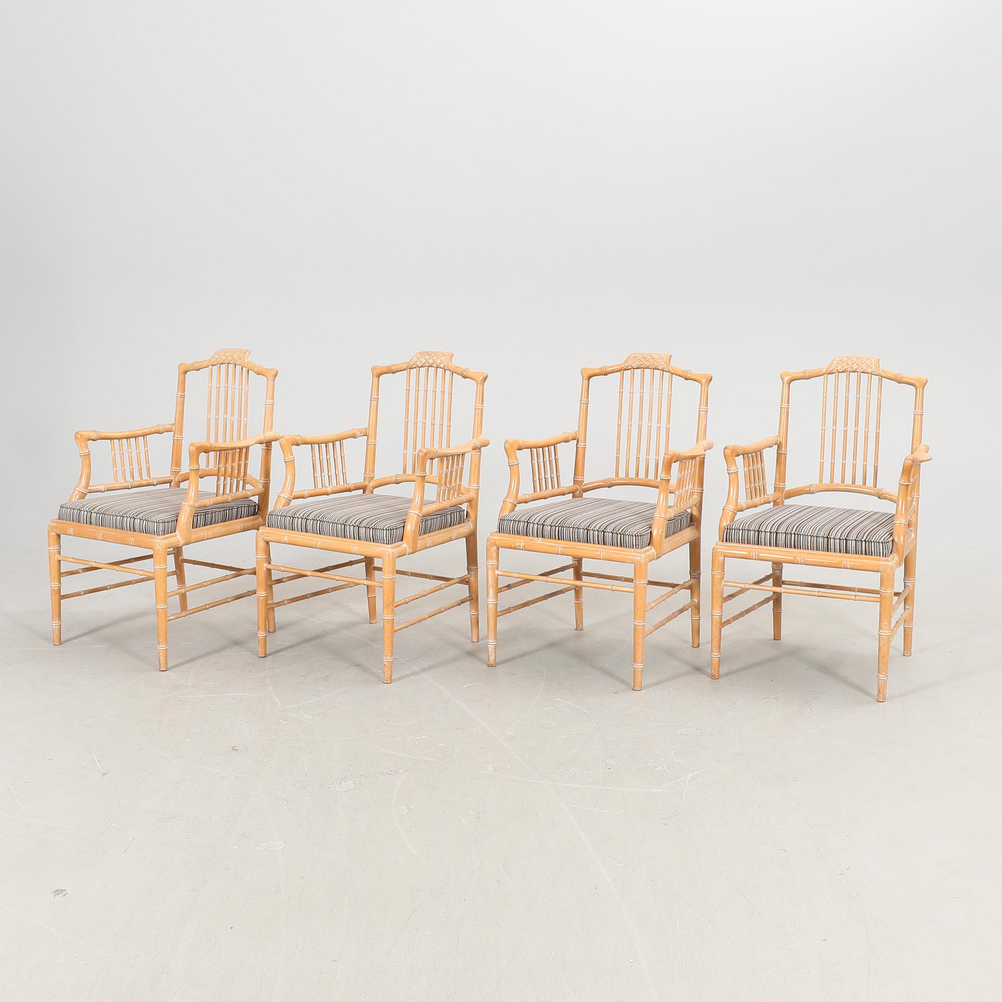 A set of four Giorgetti armchairs Italy later part of the 20th century.