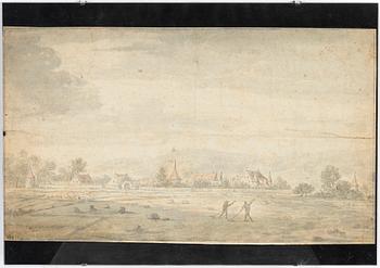 Unknown artist, 18th Century, ink wash, signed WS.