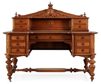492. A Swedish Royal 19th century writing desk by C K Edberg (1843-1896). Provenance: Queen Sofia of Sweden (1836-1913).