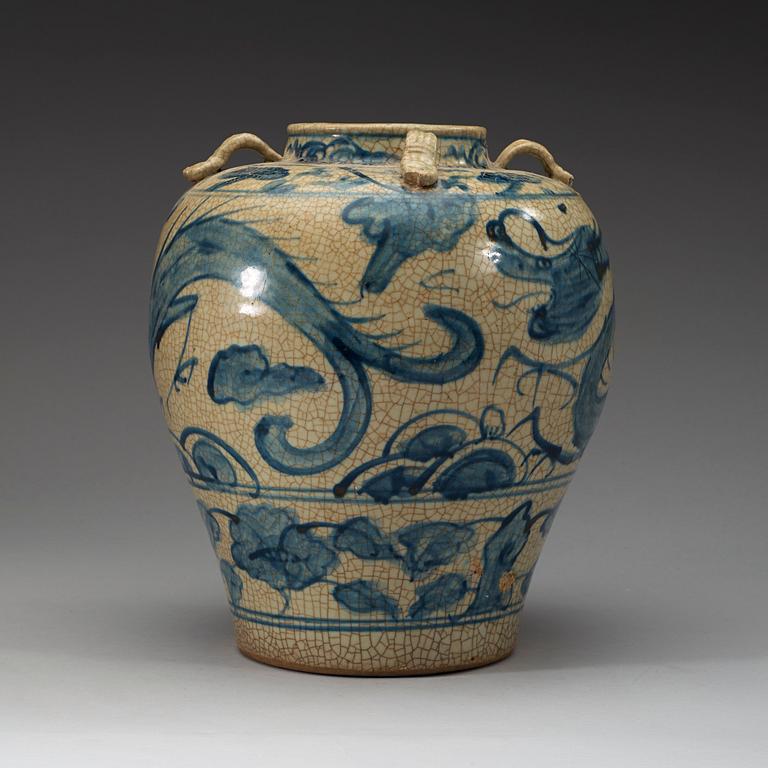 A blue and white jar, Ming dynasty (1368-1643).