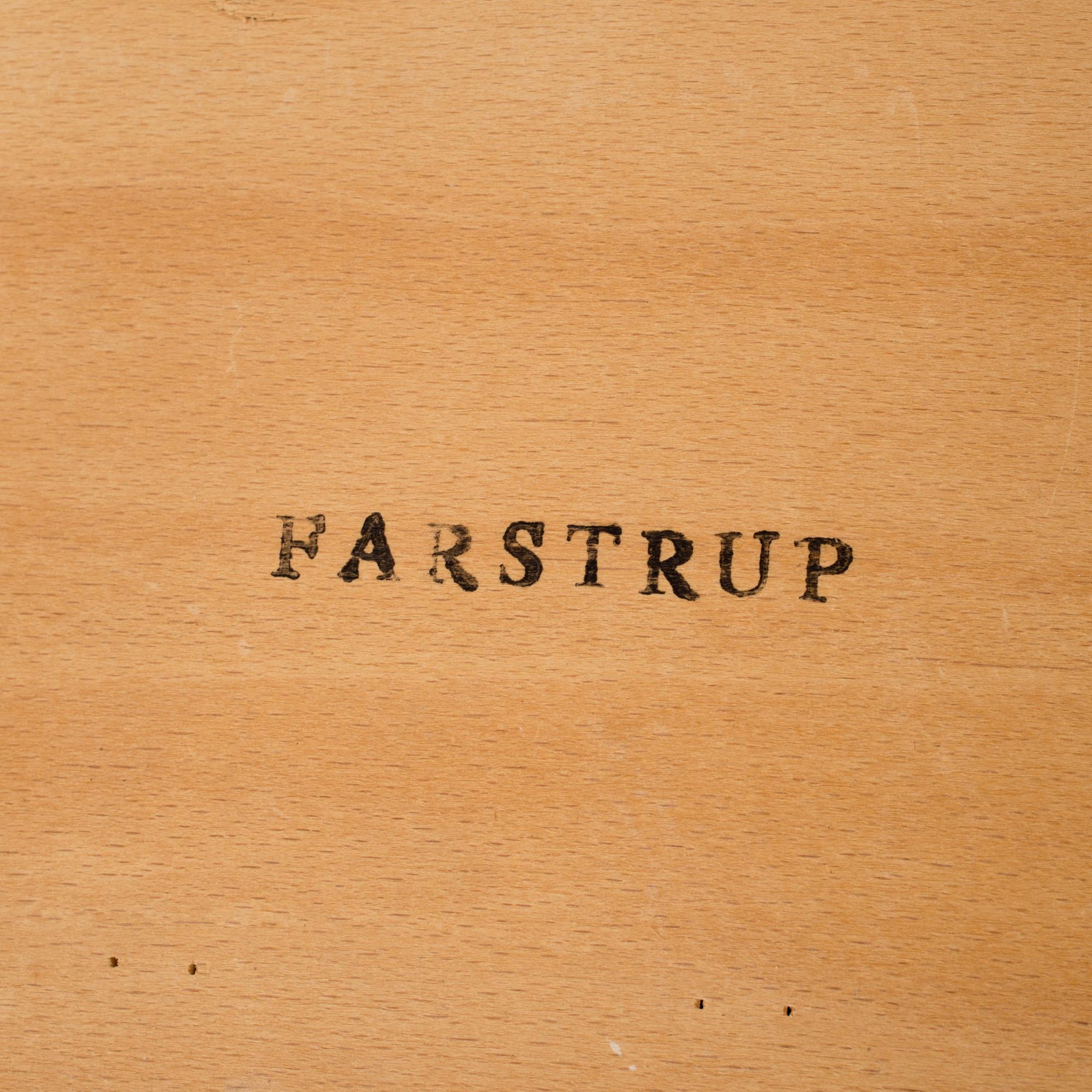 STOLAR, 4 st, Farstrup Stolefabrik, Danmark, 50/60-tal, varav två brännmärkta undertill.