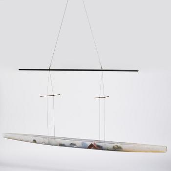 Bertil Vallien, a monumental sand cast glass sculpture of a boat, Kosta Boda, Sweden, 21st century.