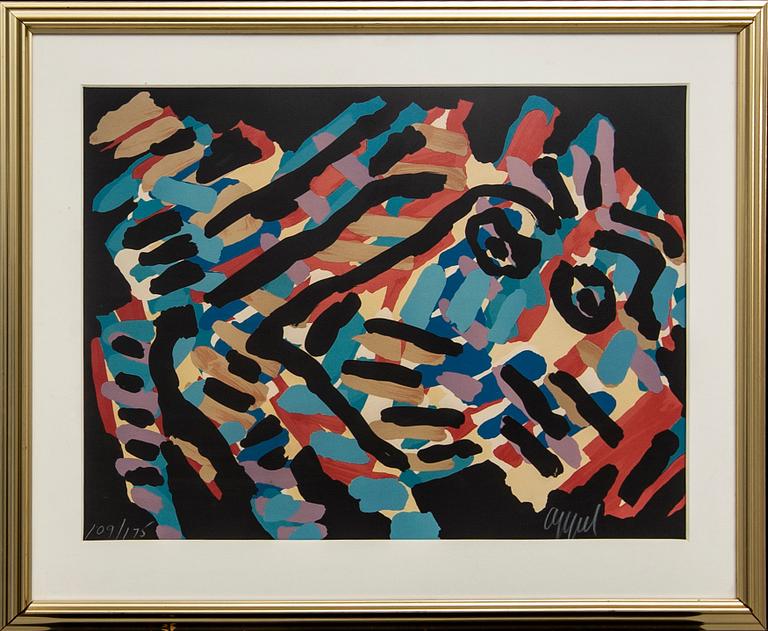 Karel Appel, färglitografi, signerad och numrerad 109/175.