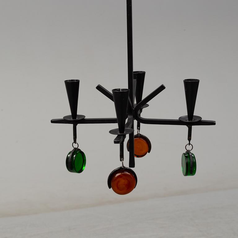 GUNNAR ANDER, a pair of hanging candelabra, Ystad Metall, second half of the 20th century.