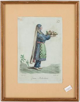 KOLORERADE TRYCK, 3 st. 1800/1900-tal.