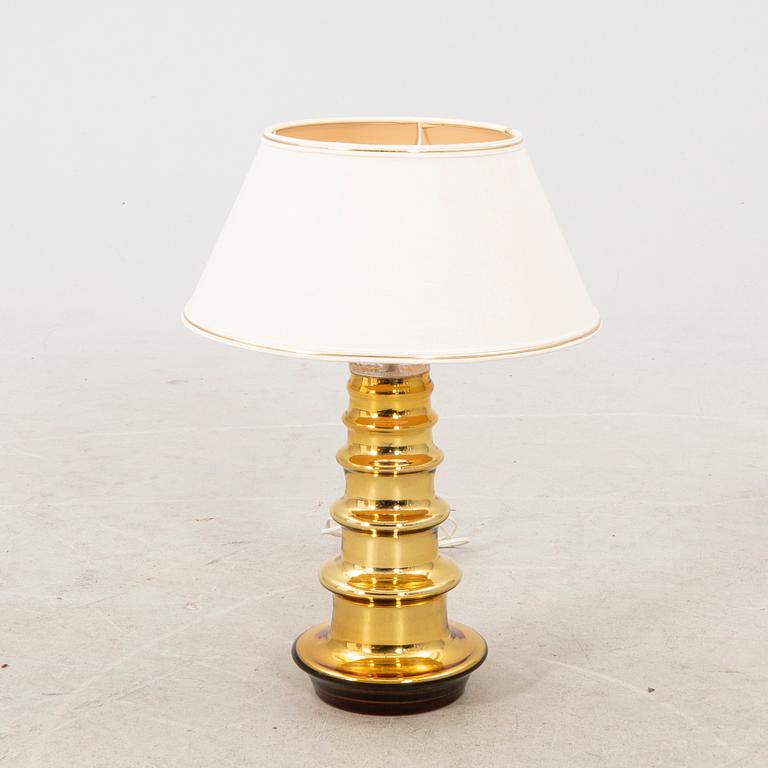 Gustaf leek, a glass signed table lamp.