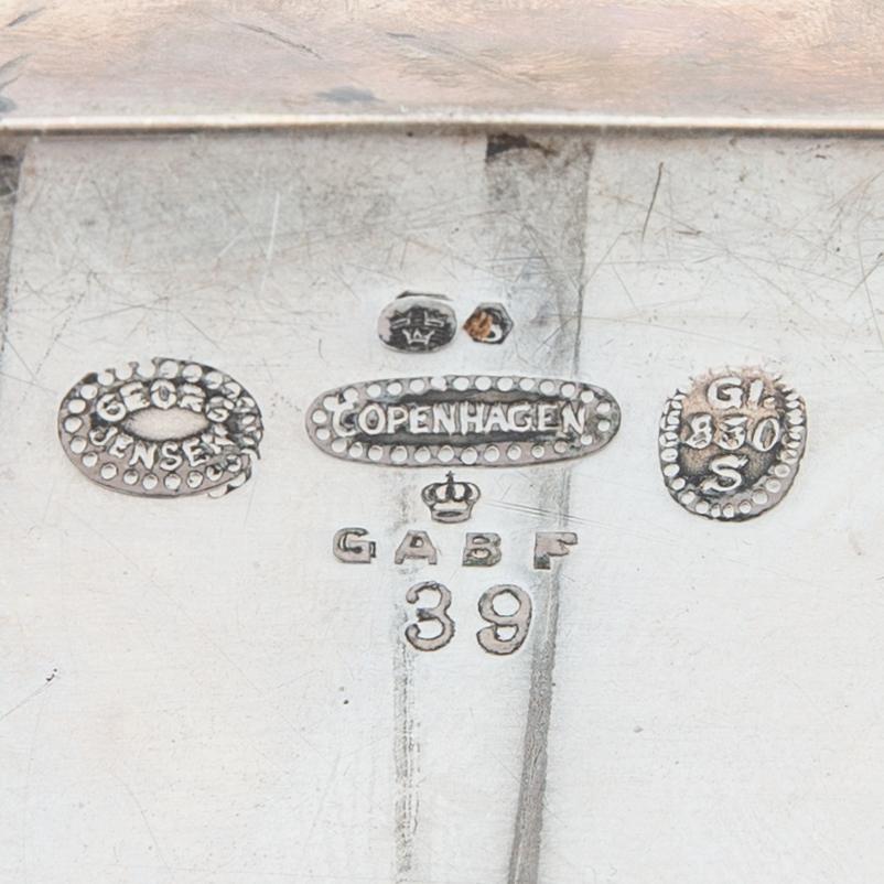 Georg Jensen, cigarrettask, silver, 1915-19.