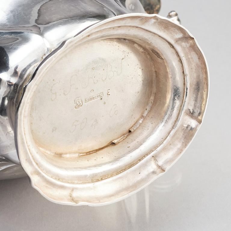 A Swedish Rococo mid 18th century silver coffee-pot, mark of Per Schotte, Skänninge 1763.