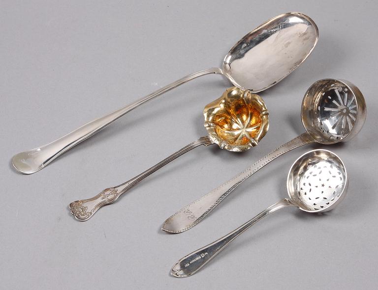PARTI BESTICK, 4 delar, silver. 1800-tal.