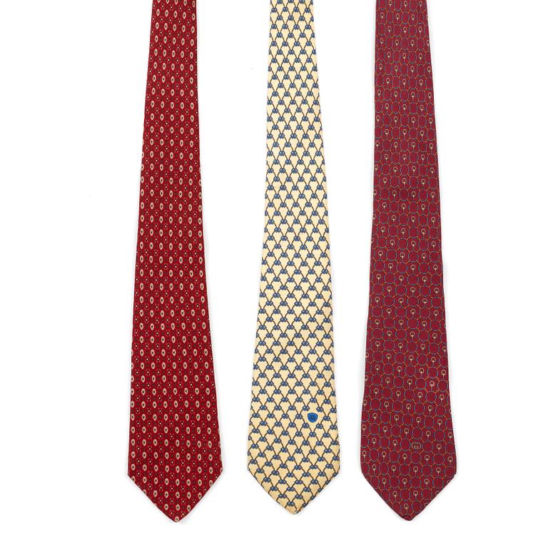 A set of three silk ties by Gucci/Balenciaga.