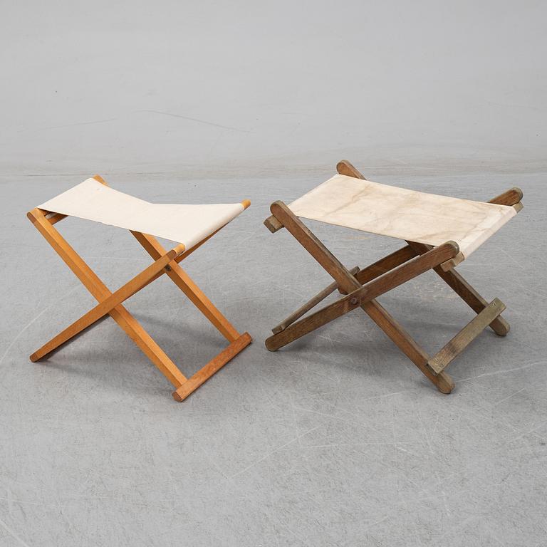 Mogens Koch, a 'MK16' folding stool + 1 another folding stool, Denmark.