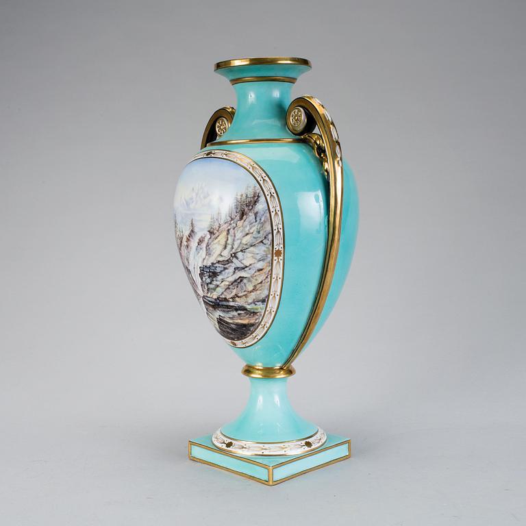 A PORCELAIN VASE, Rörstrand dated 1876.