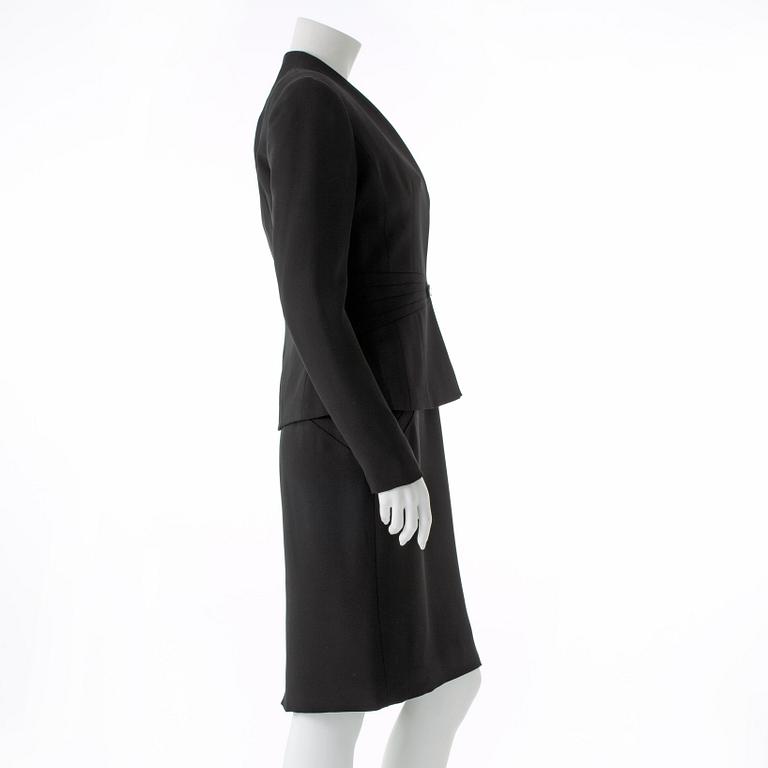 RALPH LAUREN, a two-piece black dress consisting of jacket and dress.