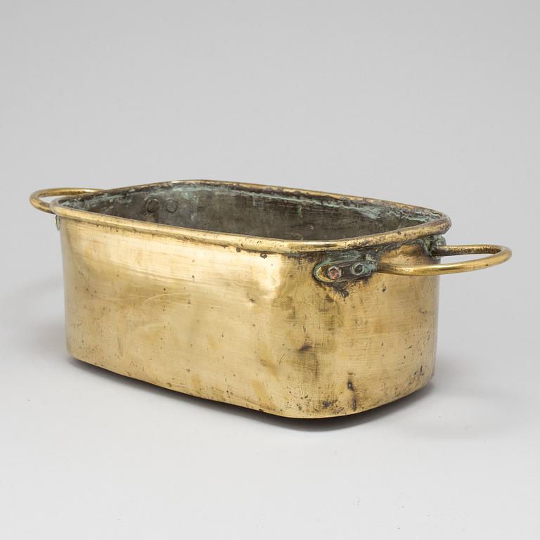 A 19th century brass flower pot.