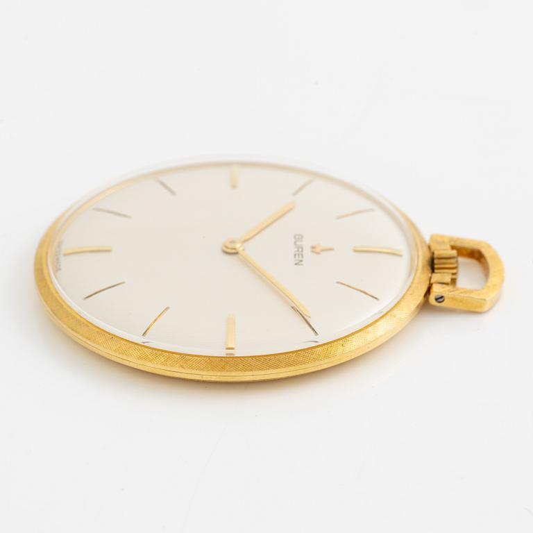 Buren, fickur, 18K guld, 42,5 mm.