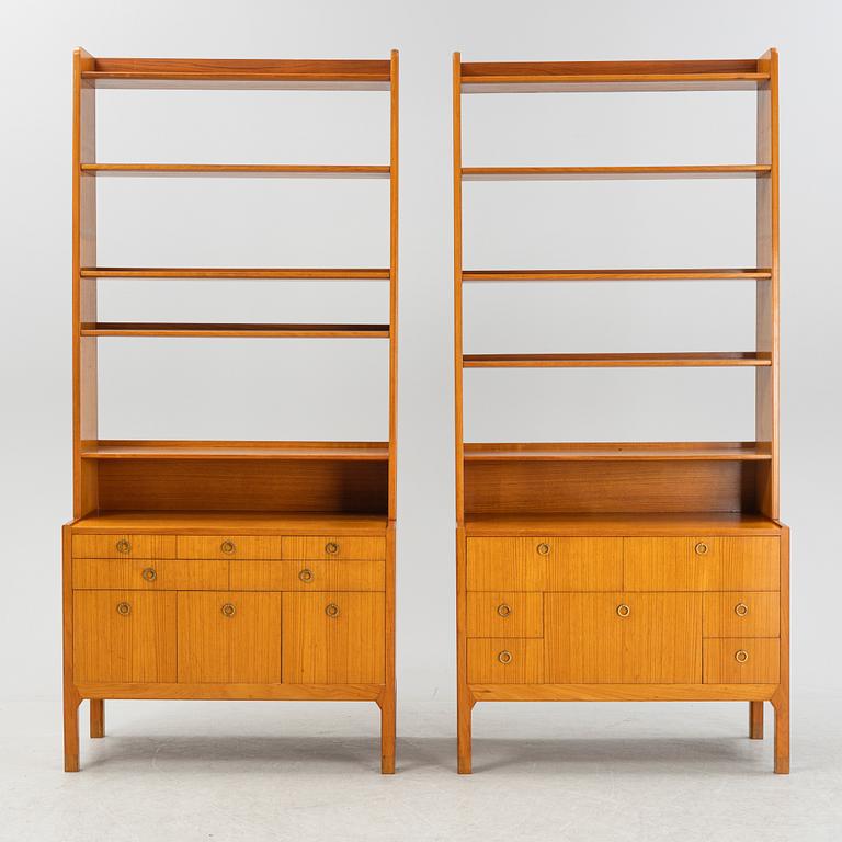 A pair of elm wood book cases attributed to Peter Bramberg, mid 20th Century.