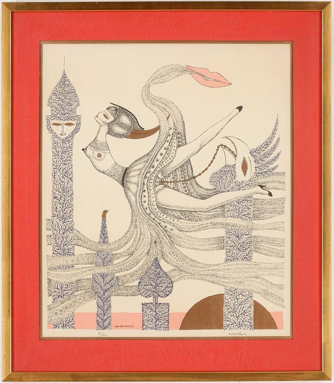 MAX WALTER SVANBERG, färglitografi med prägling, signerad o numrerad 41/200.