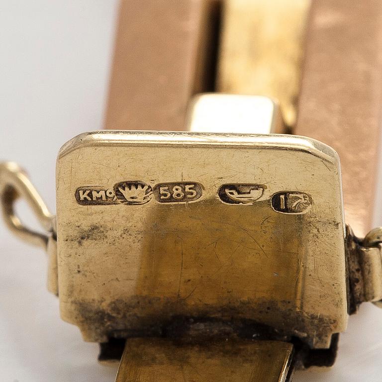 Armband, 14K tvåfärgers guld.