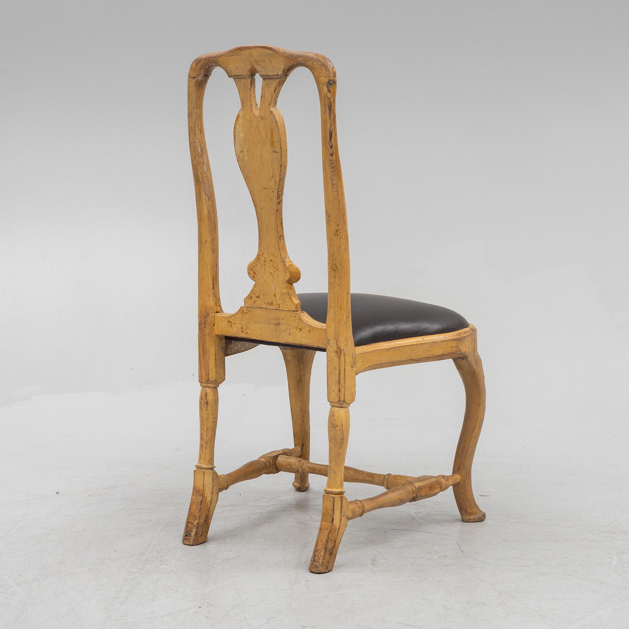 A Swedish rococo chair, later part 18th century.