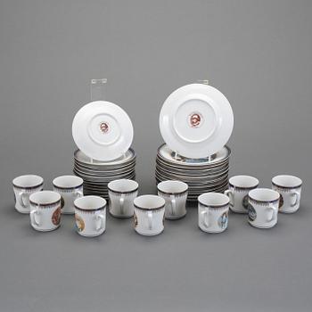 KAFFESERVIS, 24 delar, efter Jenny Nyström, utgiven av Kalmar Läns Museum, 1900-talets andra hälft.