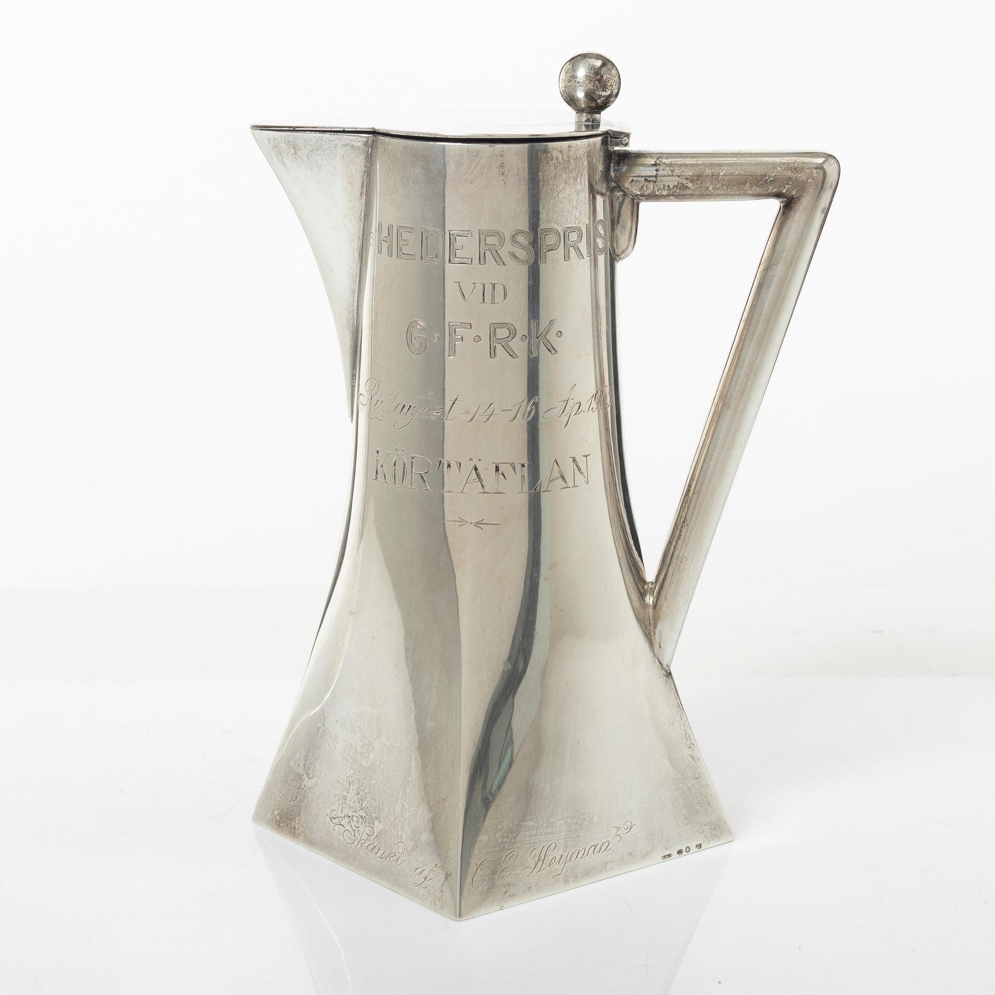 C.G. Hallberg, Kanna, silver, jugend, Stockholm 1904.