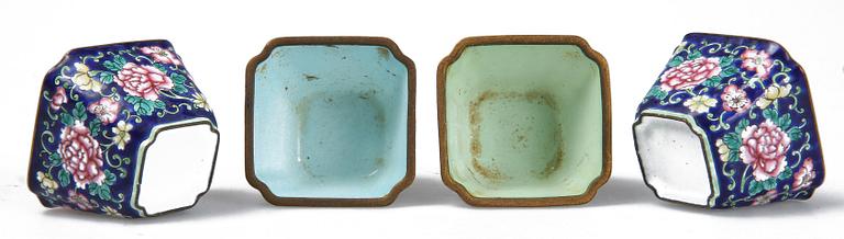 PARTI CLOISONNE, 8 delar, Kina, 1800/1900-tal.