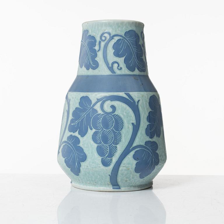 Josef Ekberg, a 'Sgraffito' earthenware vase, Gustavsberg 1922.