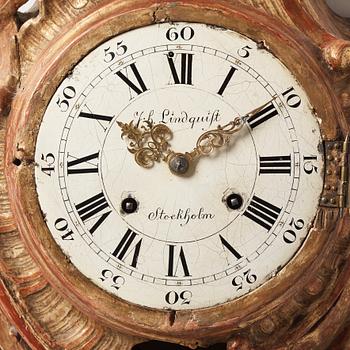 A Swedish Rococo 18th century wall clock.